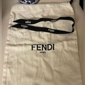 Fendi Cream Bag with Black Ribbon